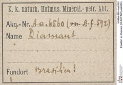 Etiketten zu Diamant (NHMW-MIN-Aa6560)